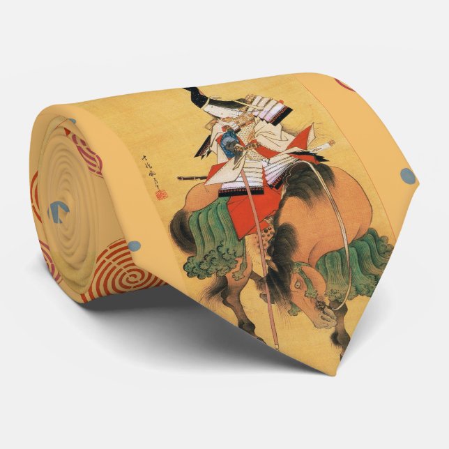 WOMAN SAMURAI TOMOE GOZEN HORSEBACK Japanese Art Tie (Rolled)