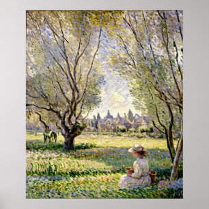 Woman Seated under the Willows Poster