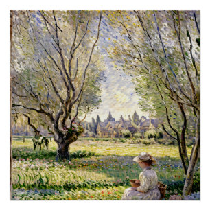 Woman Seated under the Willows Poster