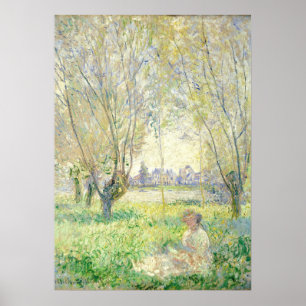 Woman Seated under Willows - Claude Monet Fine Art Poster