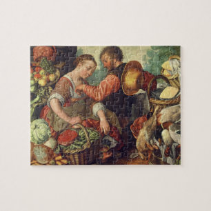 Woman Selling Vegetables, 1567 (oil on canvas) Jigsaw Puzzle