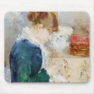 Woman Sewing, Berthe Morisot Mouse Pad