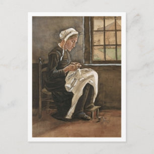 Woman Sewing (F886) Van Gogh Fine Art Postcard