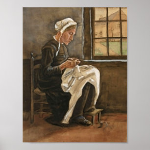 Woman Sewing (F886) Van Gogh Fine Art Poster
