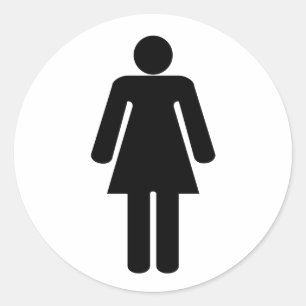Woman Shape Classic Round Sticker