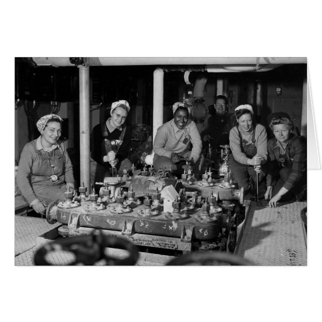 Woman Shipfitters Working on Submarine (Front Horizontal)