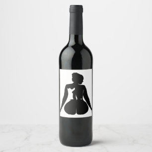 woman silhouette  97 wine label