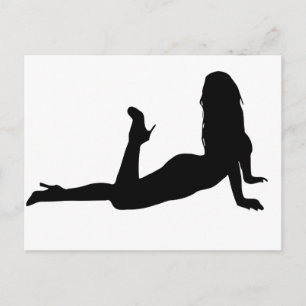 Woman_Silhouette_laying Postcard