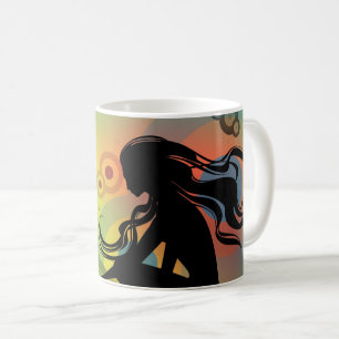 Woman Silhouette Music and Rhythm  Coffee Mug
