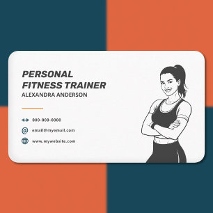 Woman Silhouette - Simple Fitness Trainer Business Card