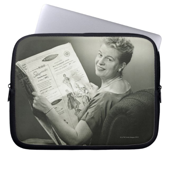 Woman Sitting in Chair Laptop Sleeve (Front)