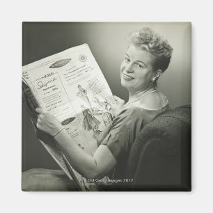 Woman Sitting in Chair Magnet