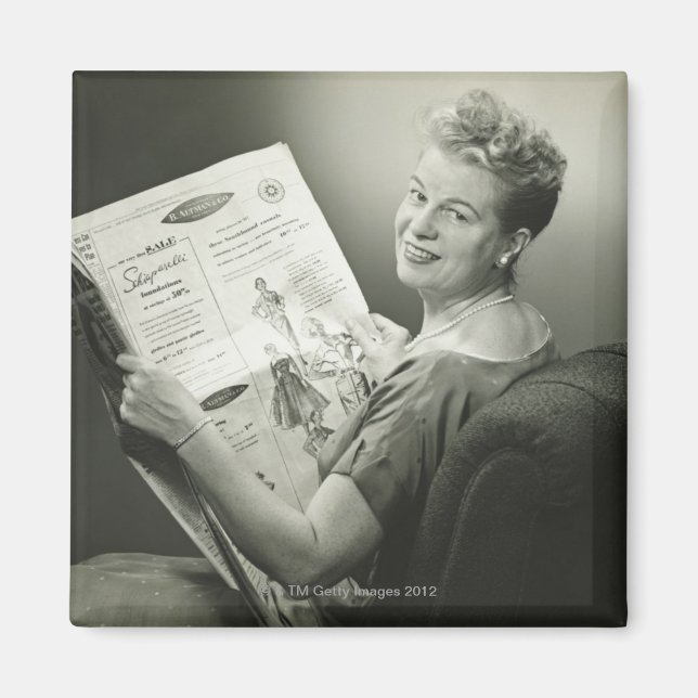 Woman Sitting in Chair Magnet (Front)