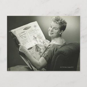 Woman Sitting in Chair Postcard