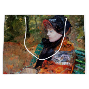 Woman Sitting on the Bench, Mary Cassatt Large Gift Bag