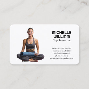 Woman Sitting Yoga Meditation Health Business Card