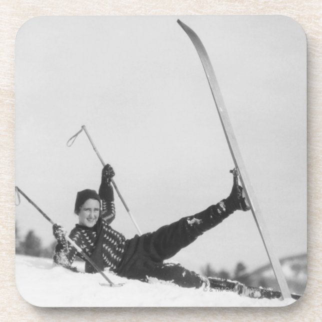Woman Skier 2 Coaster (Front)