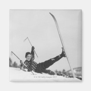 Woman Skier 2 Magnet