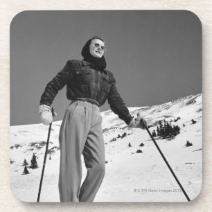 Woman Skier Coaster