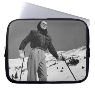 Woman Skier Laptop Sleeve