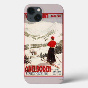 Woman Skier Overlooking Adelboden Poster iPhone 13 Case