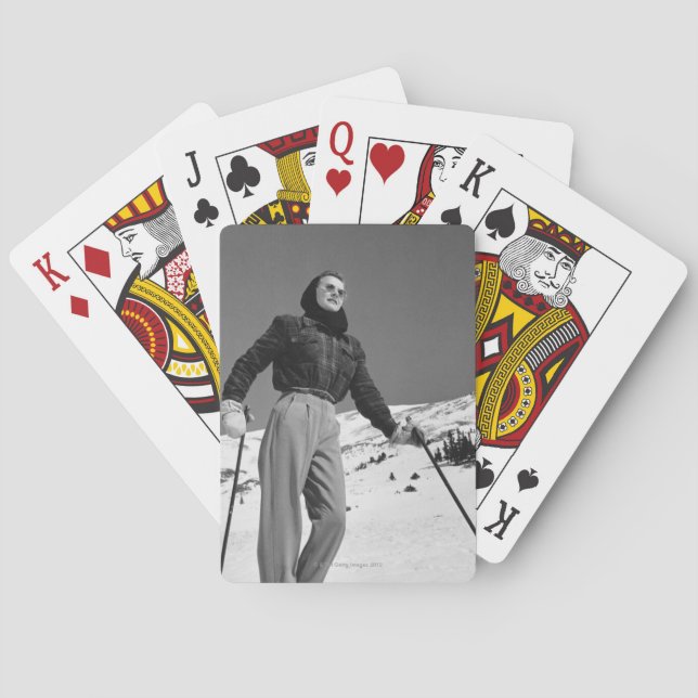 Woman Skier Playing Cards (Back)