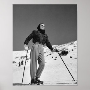 Woman Skier Poster