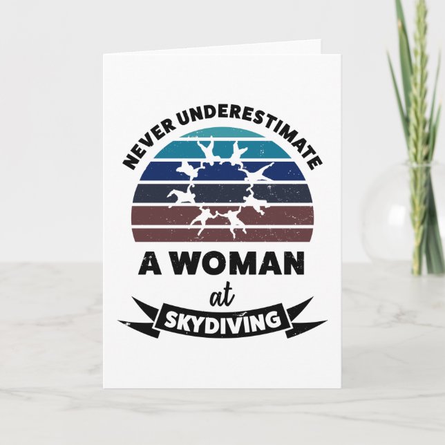 Woman Skydiving Funny Gift Mum Wife Card (Front)