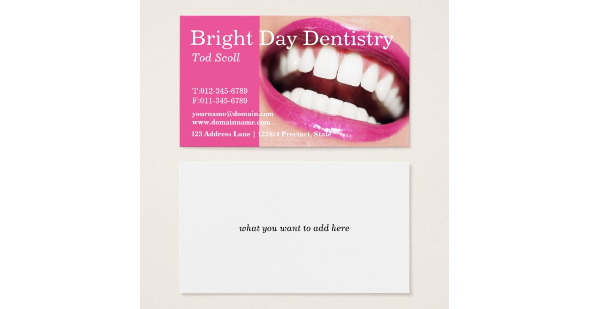 Woman smile. Teeth whitening. Dental care. Dentist Business Card Zazzle
