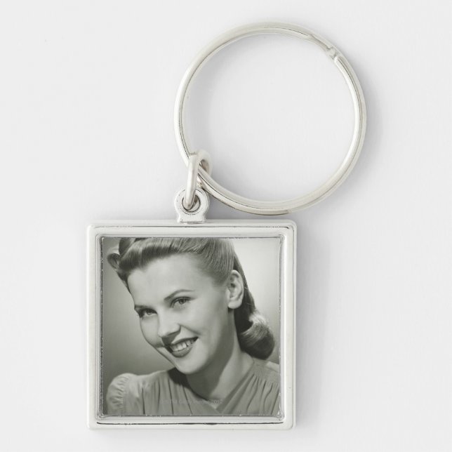 Woman Smiling 2 Key Ring (Front)