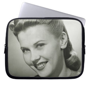 Woman Smiling 2 Laptop Sleeve