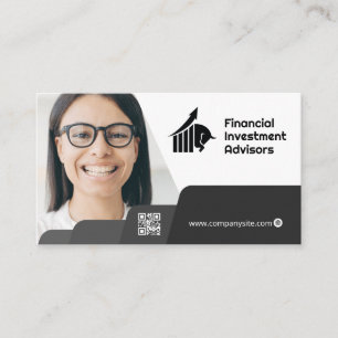 Woman Smiling Corporate QR Code Business Card