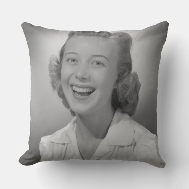 Woman Smiling Cushion (Front)