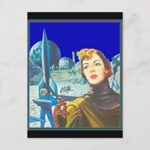 Woman Space Cadet Postcard