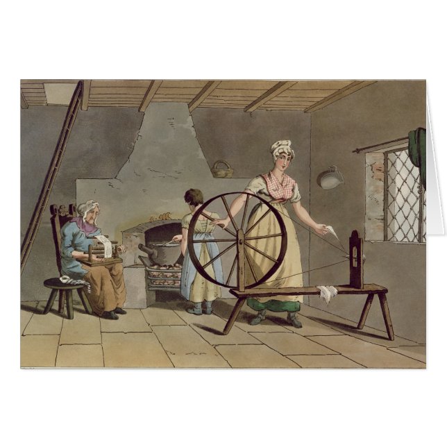 Woman Spinning, from 'Costume of Yorkshire' (Front Horizontal)