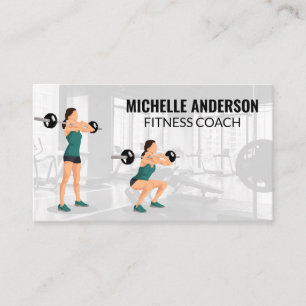 Woman Squatting Gym Background Appointment Card