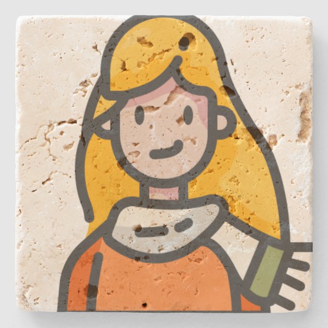 woman stone coaster (Front)