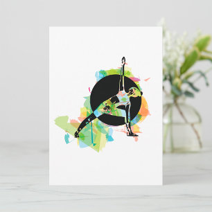 Woman Stretching Illustration Invitation