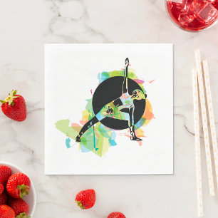 Woman Stretching Illustration Napkin