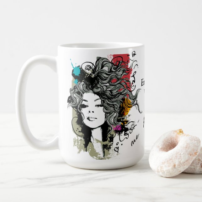 Woman Strong Empowered Personalise Mug (With Donut)