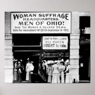 Woman Suffrage Headquarters - Cleveland 1912 Poster