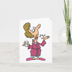 Woman Taking Pills Card