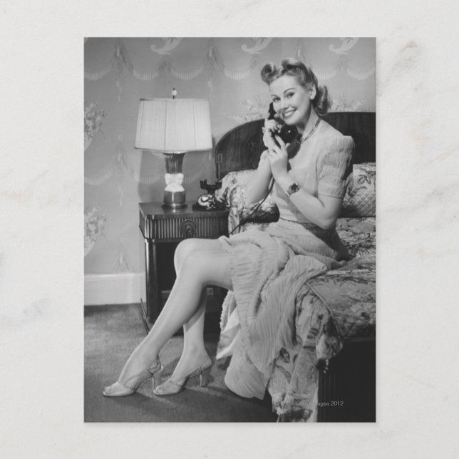 Woman Talking on Phone Postcard (Front)