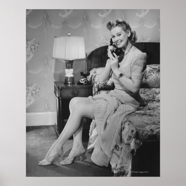 Woman Talking on Phone Poster (Front)