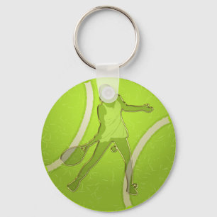 WOMAN TENNIS PLAYER DESIGN KEY RING
