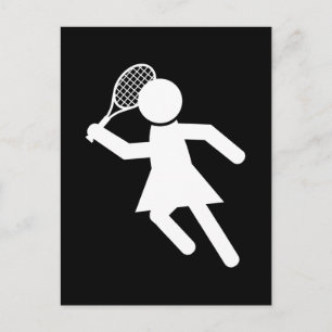 Woman Tennis Player - Tennis Symbol (on Black) Postcard