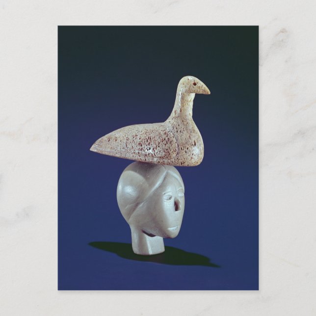 Woman thinking of a Loon bird, from Cape Dorset Postcard (Front)