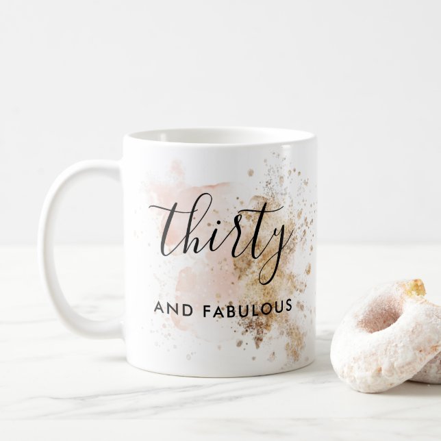 Woman Thirty And Fabulous 30th Birthday Coffee Mug (With Donut)