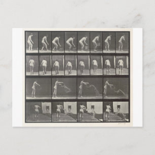 Woman throwing a bucket of water, plate 401 from ' postcard