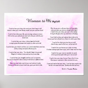 Woman to Woman ©2012 by Trinka Polite (poster) Poster